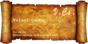 Velegi Csaba névjegykártya